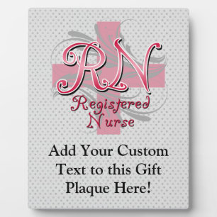Registered Nurse, Pink Cross Swirls Plaque