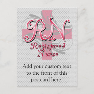 Registered Nurse, Pink Cross Swirls Postcard