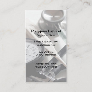 Registered Nurse Private Duty Business Card