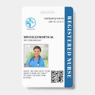 Registered Nurse QR Code Medical Centre Photo ID Badge