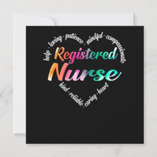 Registered Nurse Registered Nurse Heart Word Cloud Invitation