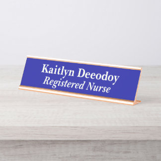 Registered Nurse RN Blue Desk Name Plate