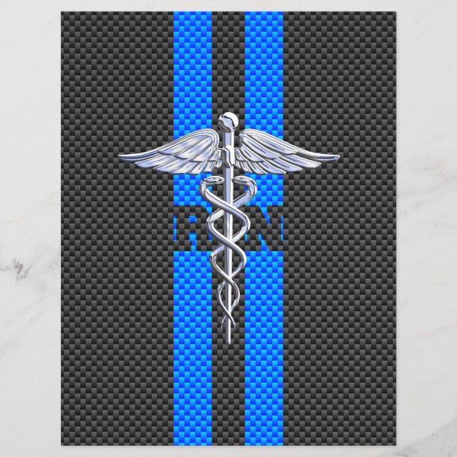 Registered Nurse RN Caduceus Carbon Fibre Decor Flyer (Front)