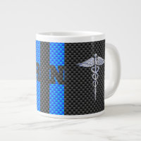 Registered Nurse RN Caduceus Carbon Fibre Print