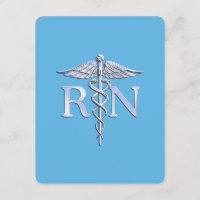 Registered Nurse RN Caduceus on Baby Blue