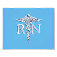 Registered Nurse RN Caduceus on Baby Blue