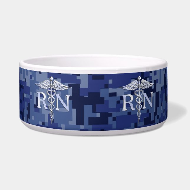 Registered Nurse RN Caduceus on Blue Camo (Front)