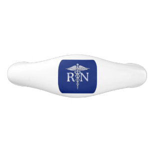 Registered Nurse RN Caduceus on Blue Decor Ceramic Drawer Pull