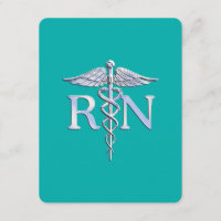 Registered Nurse RN Caduceus on Turquoise