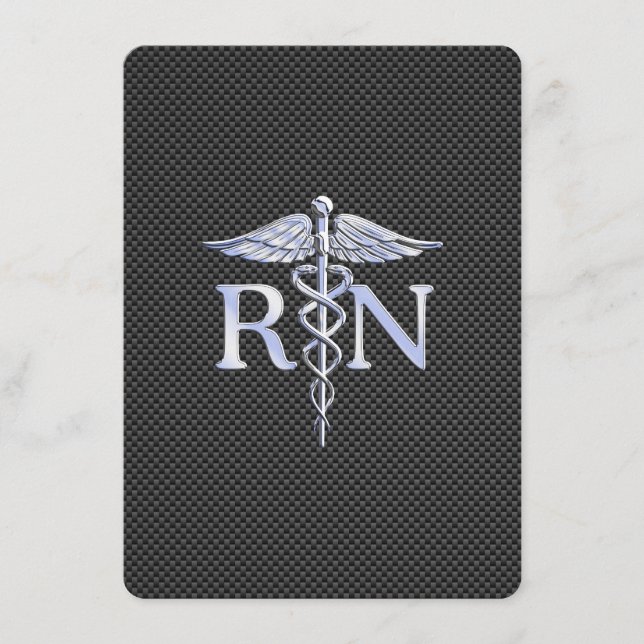 Registered Nurse RN Caduceus Snakes Enclosure Card (Front)