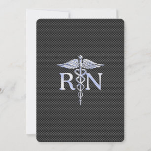 Registered Nurse RN Caduceus Snakes Invitation