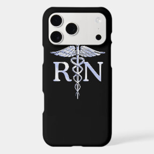 Registered Nurse RN Caduceus Snakes on Black Decor