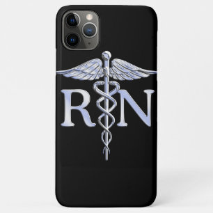 Registered Nurse RN Caduceus Snakes Style on Black Case-Mate iPhone Case