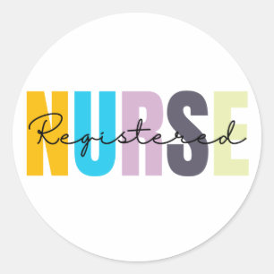 Registered Nurse RN CUTE Classic Round Sticker