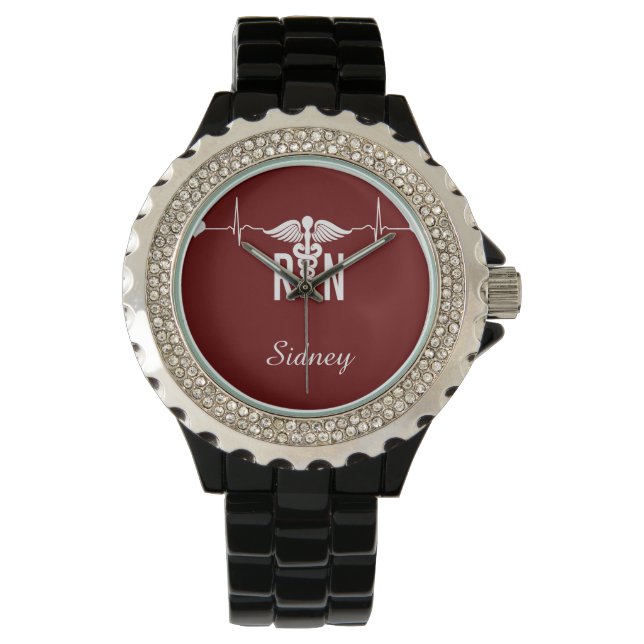 Registered Nurse (RN) EKG Caduceus Symbol Watch (Front)