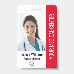 Registered Nurse RN Employee ID Red Badge