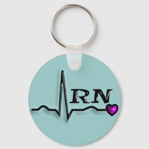 Registered Nurse "RN" Gifts QRS Design Key Ring