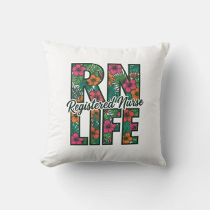 Registered Nurse RN Life Floral Vector Design_1 Cushion