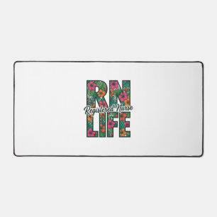 Registered Nurse RN Life Floral Vector Design_1 Desk Mat