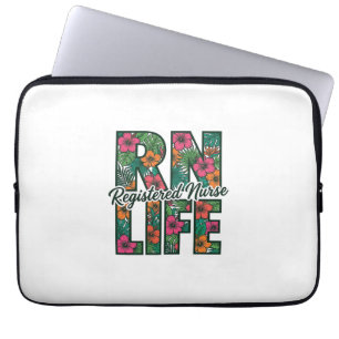 Registered Nurse RN Life Floral Vector Design_1 Laptop Sleeve