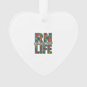 Registered Nurse RN Life Floral Vector Design_1 Ornament