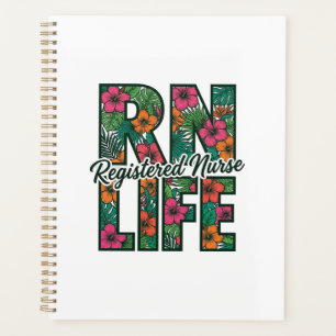 Registered Nurse RN Life Floral Vector Design_1 Planner