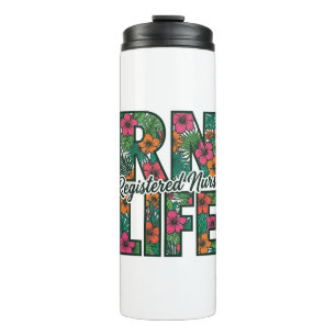 Registered Nurse RN Life Floral Vector Design_1 Thermal Tumbler