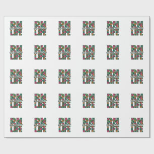 Registered Nurse RN Life Floral Vector Design_1 Wrapping Paper