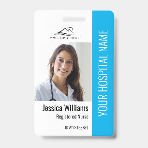 Registered Nurse RN Medical Blue Photo ID Work  Badge
