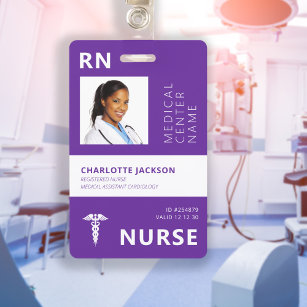 Registered nurse RN medical employee photo ID ID Badge