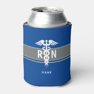 Registered Nurse RN Simple Blue Personalised Can Cooler
