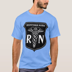 Registered nurse RN t shirt with caduceus symbol