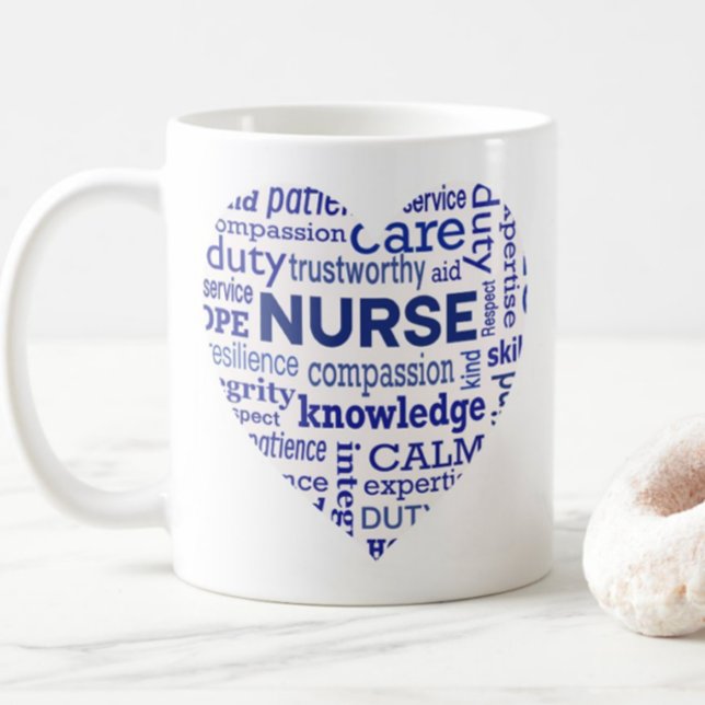 Registered Nurse RN Typography Heart Pride Gift Coffee Mug (Creator Uploaded)