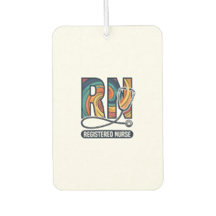 Registered Nurse RN Vintage Rainbow Vector Design_ Car Air Freshener