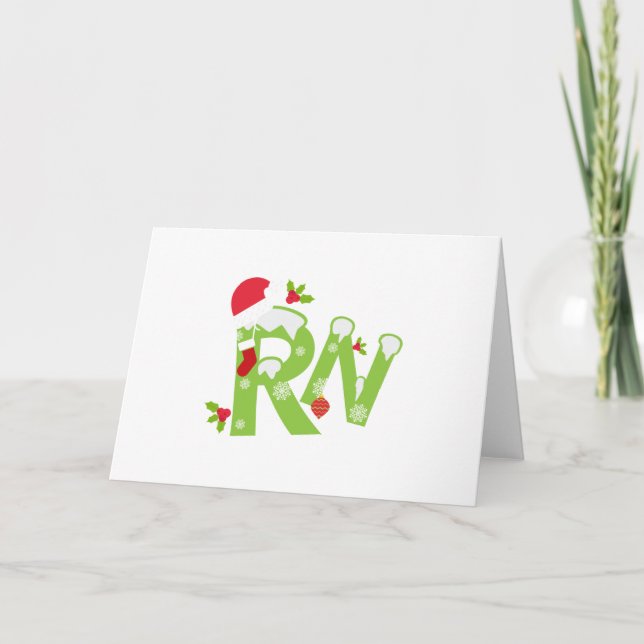 Registered Nurse Santa RN Nursing Gifts Christmas Holiday Card (Front)