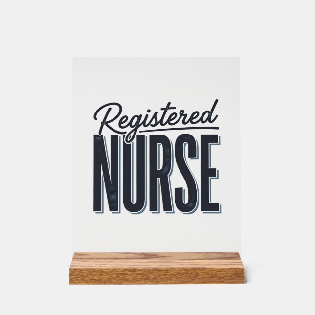 Registered Nurse Script Typography Vector Design_1 Acrylic Sign (Front)
