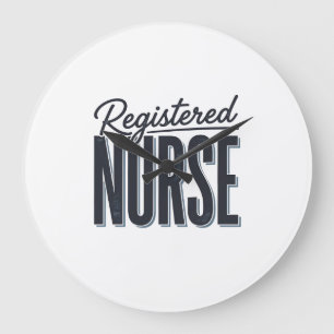 Registered Nurse Script Typography Vector Design_1 Large Clock
