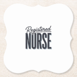 Registered Nurse Script Typography Vector Design_1 Paper Coaster