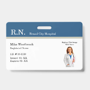 Registered Nurse Staff Photo ID Badge Templates