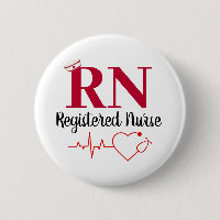 Registered Nurse Stethocope Pinback Button