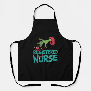 Registered Nurse Stethoscope Santa Elf Christmas Apron