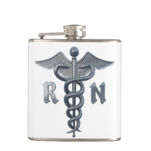 Registered Nurse Symbol Hip Flask