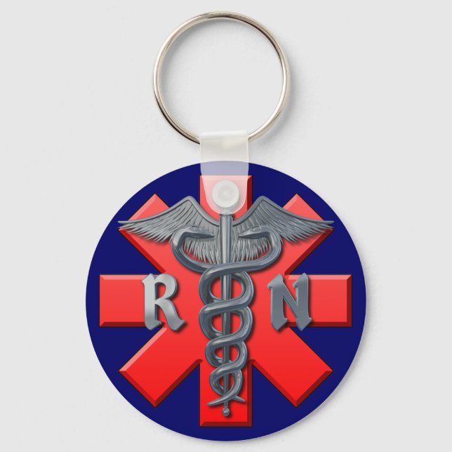 Registered Nurse Symbol Key Ring (Front)