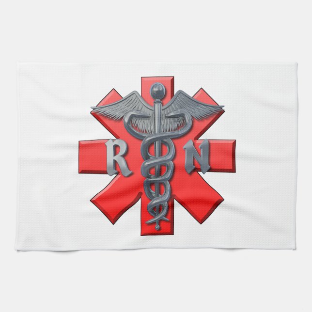 Registered Nurse Symbol Tea Towel (Horizontal)