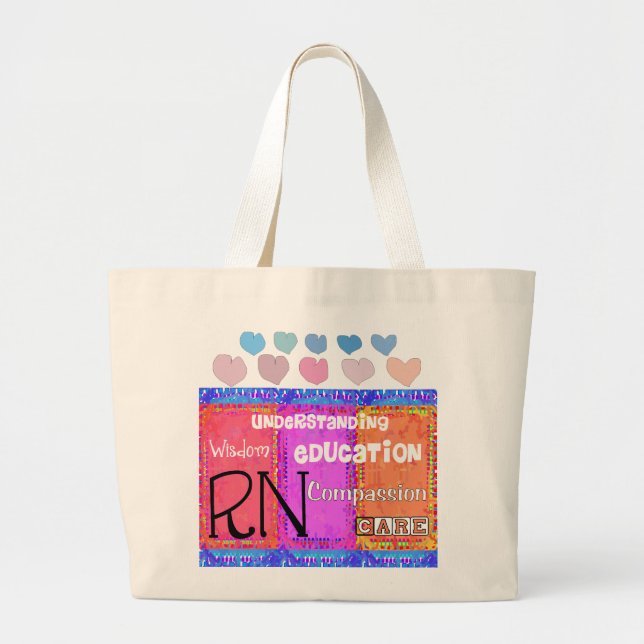 Registered Nurse Tote Bag Whimsical Design (Front)