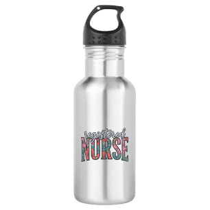 Registered Nurse Vintage Floral Typography Shirt D 532 Ml Water Bottle