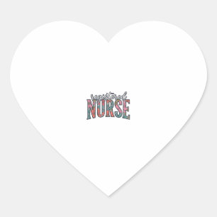 Registered Nurse Vintage Floral Typography Shirt D Heart Sticker