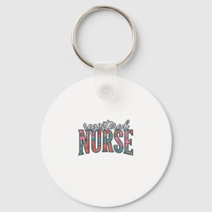 Registered Nurse Vintage Floral Typography Shirt D Key Ring