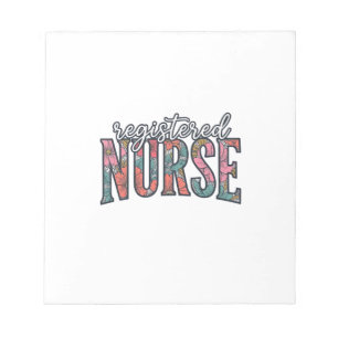 Registered Nurse Vintage Floral Typography Shirt D Notepad
