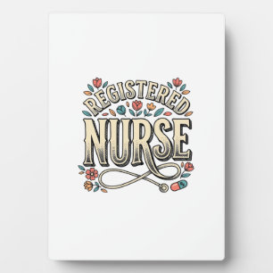 Registered Nurse Vintage Floral Typography Shirt D Plaque